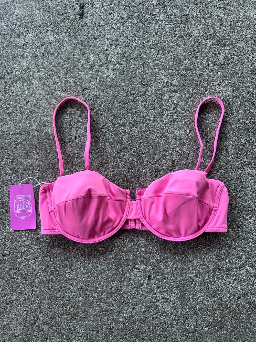 Liberty & Justice Hot Pink Bandeau Bikini Swim Top